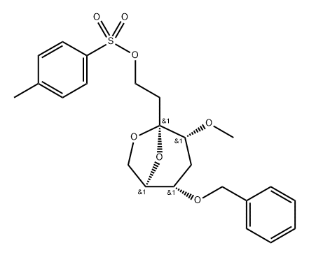 .beta.-D-ribo-3-Octulopyranose, 3,8-anhydro-2,5-dideoxy-4-O-methyl-6-O-(phenylmethyl)-, 4-methylbenzenesulfonate Struktur