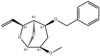 .beta.-L-manno-Oct-7-enopyranose, 1,6-anhydro-3,7,8-trideoxy-2-O-methyl-4-O-(phenylmethyl)- Struktur