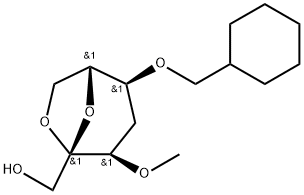 .beta.-D-ribo-2-Heptulopyranose, 2,7-anhydro-5-O-(cyclohexylmethyl)-4-deoxy-3-O-methyl- Struktur