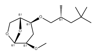 .beta.-D-ribo-Hexopyranose, 1,6-anhydro-3-deoxy-2-O-methyl-4-O-(2,4,4-trimethylpentyl)-, (R)- Struktur