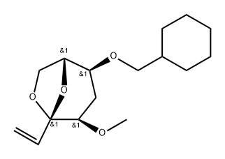 .beta.-D-ribo-Oct-1-en-3-ulopyranose, 3,8-anhydro-6-O-(cyclohexylmethyl)-1,2,5-trideoxy-4-O-methyl- Struktur