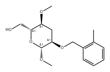 .beta.-ribo-Hexopyranoside, methyl 3-deoxy-4-O-methyl-2-O-(2-methylphenyl)methyl- Struktur