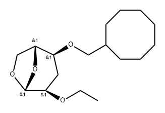 .beta.-D-ribo-Hexopyranose, 1,6-anhydro-4-O-(cyclooctylmethyl)-3-deoxy-2-O-ethyl- Struktur