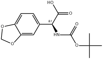 1,3-Benzodioxole-5-acetic acid, α-[[(1,1-dimethylethoxy)carbonyl]amino]-, (αS)- Struktur