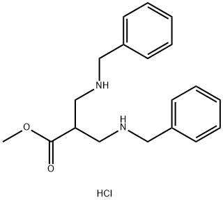 methyl 3-(benzylamino)-2-((benzylamino)methyl)propanoate dihydrochloride Struktur