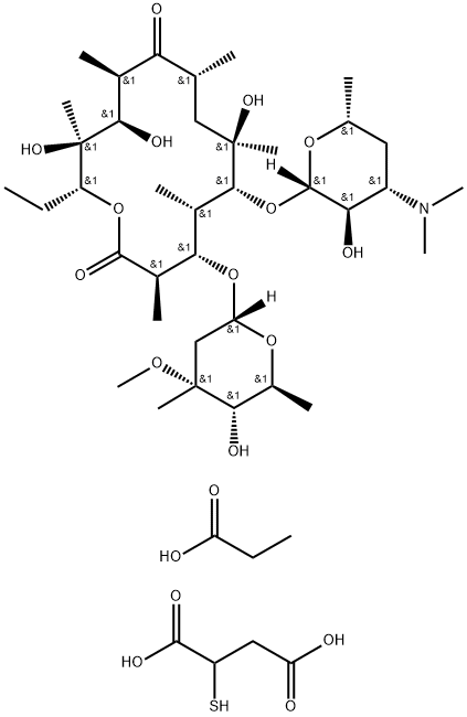 propionyl erythromycin mercaptosuccinate Struktur