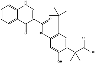 Benzeneacetic acid, 4-[[(1,4-dihydro-4-oxo-3-quinolinyl)carbonyl]aMino]-5-(1,1-diMethylethyl)-2-hydroxy-α,α-diMethyl-|伊伐卡托雜質(zhì)1