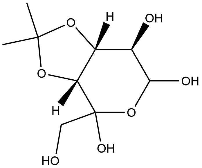 L-arabino-Hexopyranose, 5-C-hydroxy-3,4-O-(1-methylethylidene)-, (5ξ)- Struktur