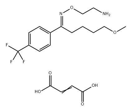 5-Methoxy-1-(4-(trifluoromethyl)phenyl)pentan-1-one o-(2-aminoethyl) oxime but-2-enedioate Struktur