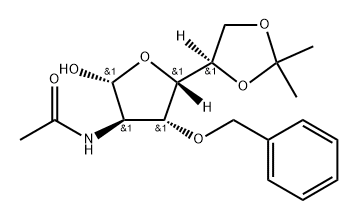 .beta.-D-Glucofuranose, 2-(acetylamino)-2-deoxy-5,6-O-(1-methylethylidene)-3-O-(phenylmethyl)- Struktur