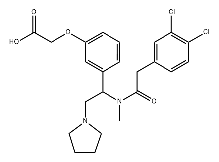 Acetic acid, 2-[3-[1-[[2-(3,4-dichlorophenyl)acetyl]methylamino]-2-(1-pyrrolidinyl)ethyl]phenoxy]- Struktur