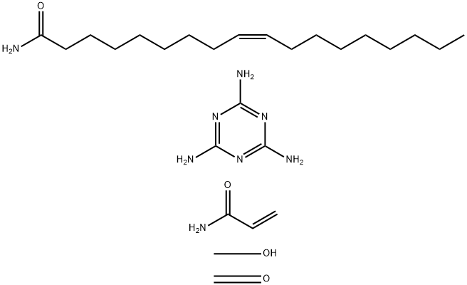 9-Octadecenamide, (Z)-, polymer with formaldehyde, methanol, 2-propenamide and 1,3,5-triazine-2,4,6-triamine Struktur