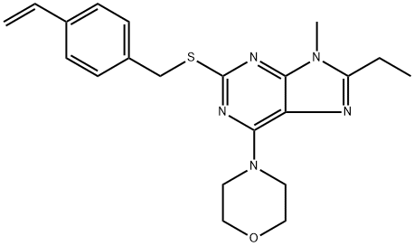 2-[[(4-Ethenylphenyl)methyl]thio]-8-ethyl-9-methyl-6-(4-morpholinyl)-9H-purine Struktur