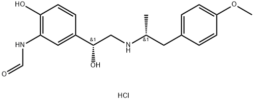 Formamide, N-[2-hydroxy-5-[(1R)-1-hydroxy-2-[[(1R)-2-(4-methoxyphenyl)-1-methylethyl]amino]ethyl]phenyl]-, hydrochloride (1:1) Struktur