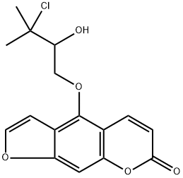 7H-Furo[3,2-g][1]benzopyran-7-one, 4-(3-chloro-2-hydroxy-3-methylbutoxy)-, (+)- Struktur