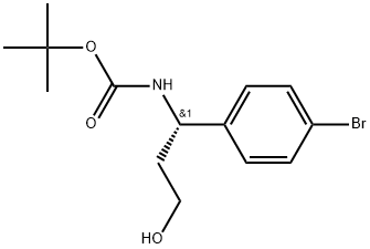 tert-butyl(S)-(1-(4-bromophenyl)-3-hydroxypropyl)carbamate Struktur