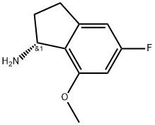 (S)-5-fluoro-7-methoxy-2,3-dihydro-1H-inden-1-amine Struktur