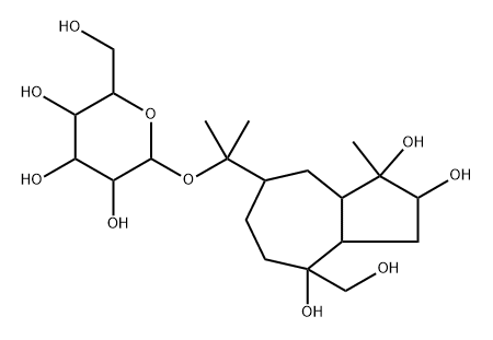 β-D-Glucopyranoside, 1-[(2S,3S,3aR,5R,8R,8aS)-decahydro-2,3,8-trihydroxy-8-(hydroxymethyl)-3-methyl-5-azulenyl]-1-methylethyl Struktur