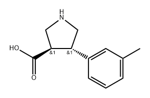 3-Pyrrolidinecarboxylic acid, 4-(3-methylphenyl)-, (3R,4S)- Struktur