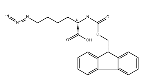 (2S)-6-azido-2-({[(9H-fluoren-9-yl)methoxy]carbonyl}(methyl)amino)hexanoic acid Struktur