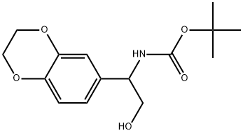 tert-butyl-(1-(2,3-dihydrobenzo[b][1,4]dioxin-6-yl)-2-hydroxyethyl)carbamate Struktur