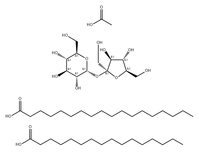 beta-D-fructofuranosyl alpha-D-glucopyranoside octa(acetate and palmitate and stearate) Struktur