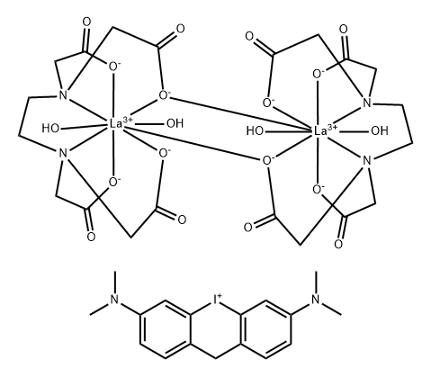 3,6-di-(dimethylamino)-dibenzopyriodonium lanthanum-EDTA Struktur