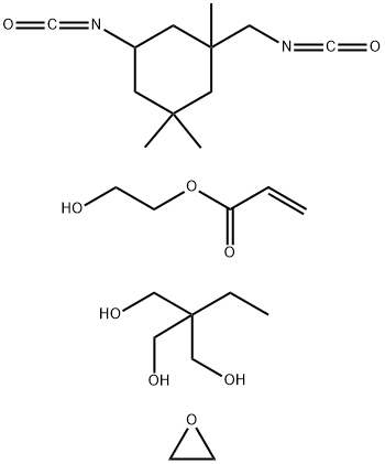 2-Propenoic acid, 2-hydroxyethyl ester, polymer with 2-ethyl-2-(hydroxymethyl)-1,3-propanediol, 5-isocyanato-1-(isocyanatomethyl)-1,3,3-trimethylcyclohexane and oxirane, block Struktur