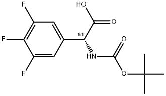 (R)-2-((tert-butoxycarbonyl)amino)-2-(3,4,5-trifluorophenyl)aceticacid Struktur