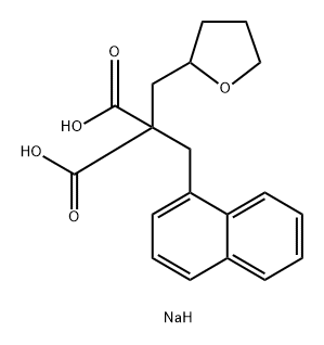 1-(1-Naphthalenyl)-3-(tetrahydro-2-furanyl)-propanoic acid, sodium salt (1:2) Struktur