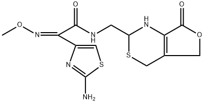 4-Thiazoleacetamide, 2-amino-α-(methoxyimino)-N-[(1,2,5,7-tetrahydro-7-oxo-4H-furo[3,4-d][1,3]thiazin-2-yl)methyl]-, (Z)- (9CI) Struktur