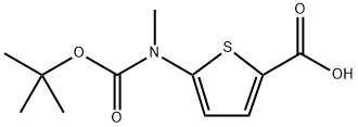 5-<N-(tert-butoxycarbonyl)-N-MethylaMino>-2-thiophenecarboxylic acid Struktur