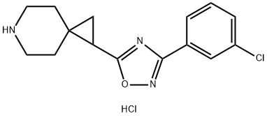 1-[3-(3-chlorophenyl)-1,2,4-oxadiazol-5-yl]-6-azaspiro[2.5]octane hydrochloride Struktur