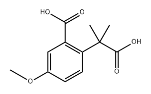 Benzeneacetic acid, 2-carboxy-4-methoxy-α,α-dimethyl- Struktur