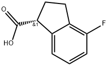 (R)-4-fluoro-2,3-dihydro-1H-indene-1-carboxylicacid Struktur