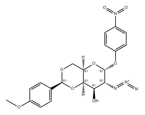 4-Nitrophenyl 2-azido-2-deoxy-4,6-O-[(S)-(4-methoxyphenyl)methylene]-α-D-galactopyranoside Struktur