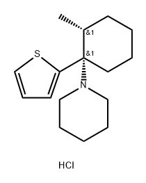 Piperidine, 1-[(1R,2S)-2-methyl-1-(2-thienyl)cyclohexyl]-, hydrochloride (1:1), rel- Structure