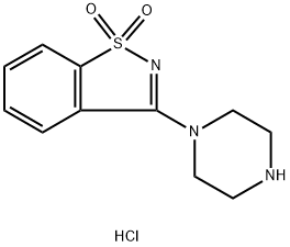 3-(piperazin-1-yl)-1,2-benzothiazole-1,1-dione hydrochloride Struktur