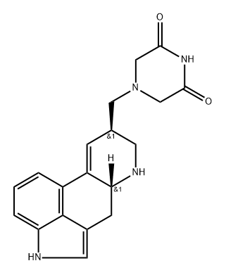 4-(9,10-didehydroergolin-8-yl)methylpiperazine-2,6-dione Struktur