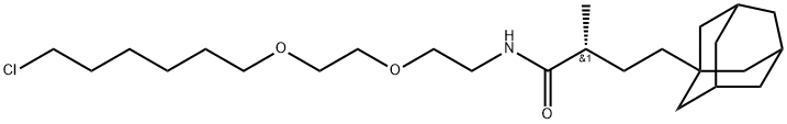 Tricyclo[3.3.1.13,7]decane-1-butanamide, N-[2-[2-[(6-chlorohexyl)oxy]ethoxy]ethyl]-α-methyl-, (αR)- Struktur