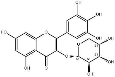 4H-1-Benzopyran-4-one, 3-(α-L-arabinopyranosyloxy)-5,7-dihydroxy-2-(3,4,5-trihydroxyphenyl)- Struktur