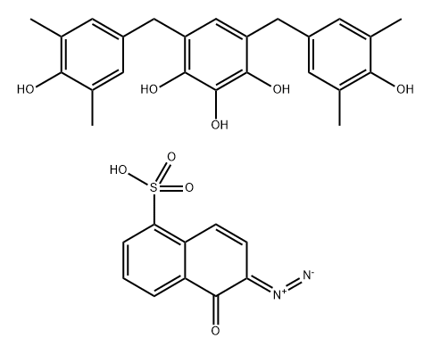 4,6-bis[(4-hydroxy-3,5-dimethylphenyl)methyl]-1,2,3-benzenetriol, mixed with 6-diazo-5,6-dihydro-5-oxonaphthalene-1-sulfonic acid Struktur