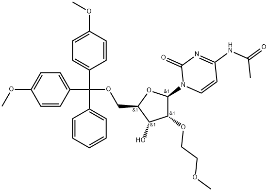 Cytidine, N-acetyl-5'-O-[bis(4-methoxyphenyl)phenylmethyl]-2'-O-(2-methoxyethyl)- Struktur