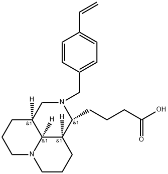 2-[(4-ethenylphenyl)methyl]decahydro-(1R,3aS,10aR,10bS)- 1H,4H-pyrido[3,2,1-ij][1,6]naphthyridine-1-butanoic acid Struktur