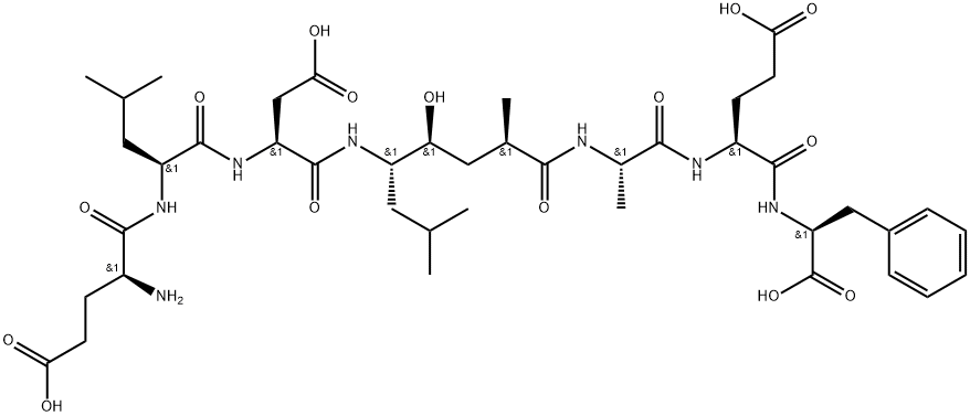 H-GLU-LEU-ASP-[(2R,4S,5S)-5-AMINO-4-HYDROXY-2,7-DIMETHYL-OCTANOYL]-ALA-GLU-PHE-OH 結(jié)構(gòu)式