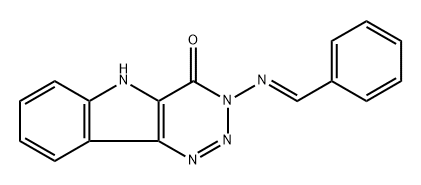 3-benzylidenamino-5H-1,2,3-triazin(5,4b)indol-4-one Struktur