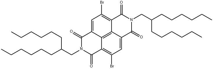 4,9-Dibromo-2,7-bis(2-hexyloctyl)benzo[lmn][3,8]phenanthroline-1,3,6,8(2H,7H)-tetraone Struktur