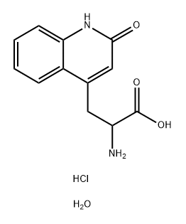 4-Quinolinepropanoic acid, α-amino-1,2-dihydro-2-oxo-, hydrochloride, hydrate		 Struktur