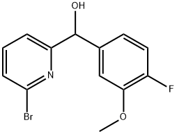 2-Pyridinemethanol, 6-bromo-α-(4-fluoro-3-methoxyphenyl)- Struktur