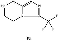 Imidazo[1,5-a]pyrazine, 5,6,7,8-tetrahydro-3-(trifluoromethyl)-, hydrochloride (1:2) Struktur